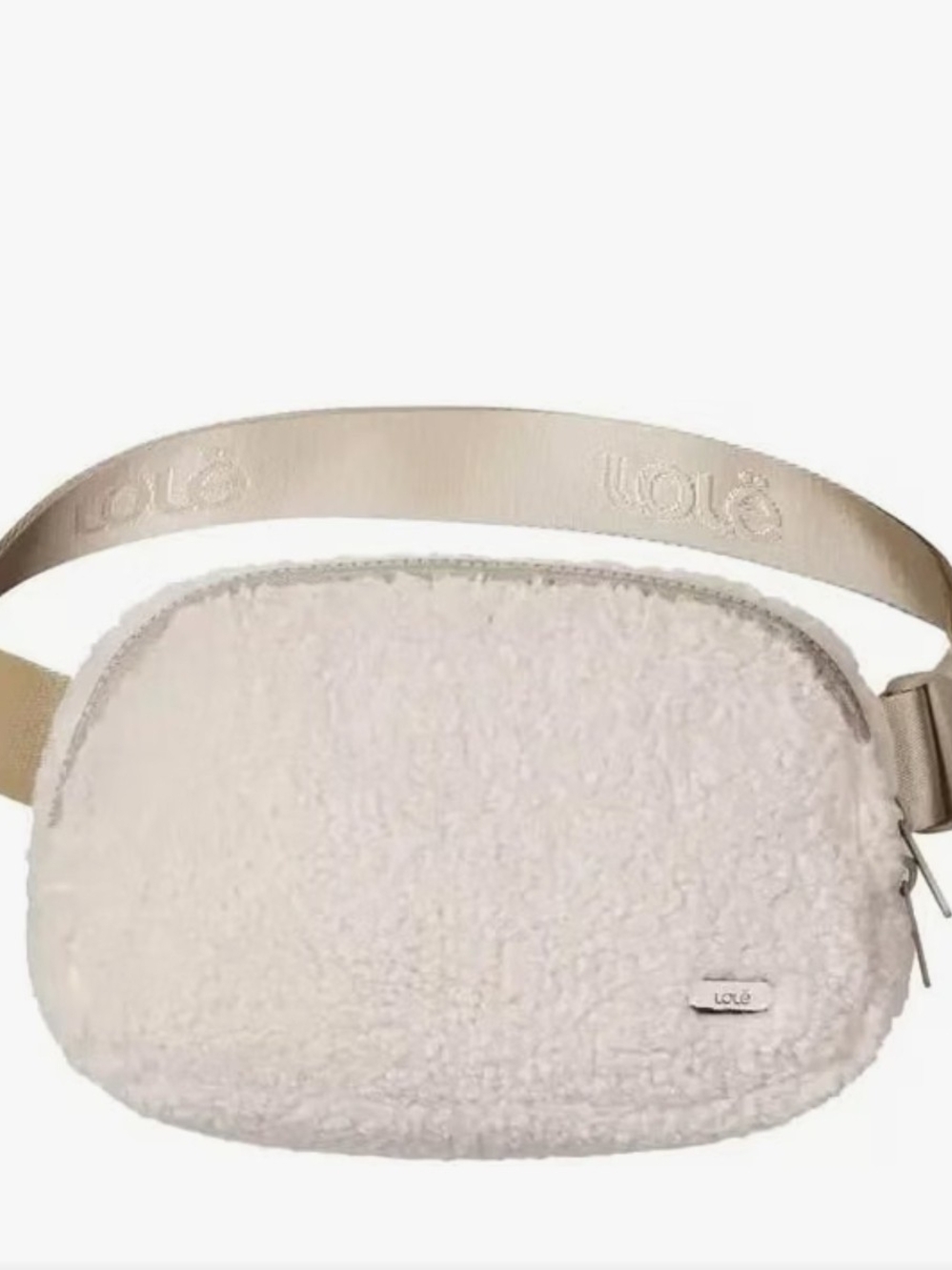 Lole Cream Belt Bag with Beige Strap